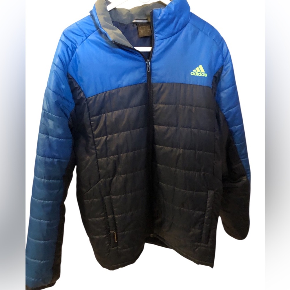 Adidas Puffer Jacket Men's L Navy ClimaProof Lightweight